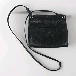 Margot Small Black Pebbled Leather Crossbody Shoulder Purse Handbag Classic